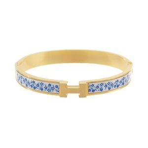 Blue Flower Printed H Bracelet